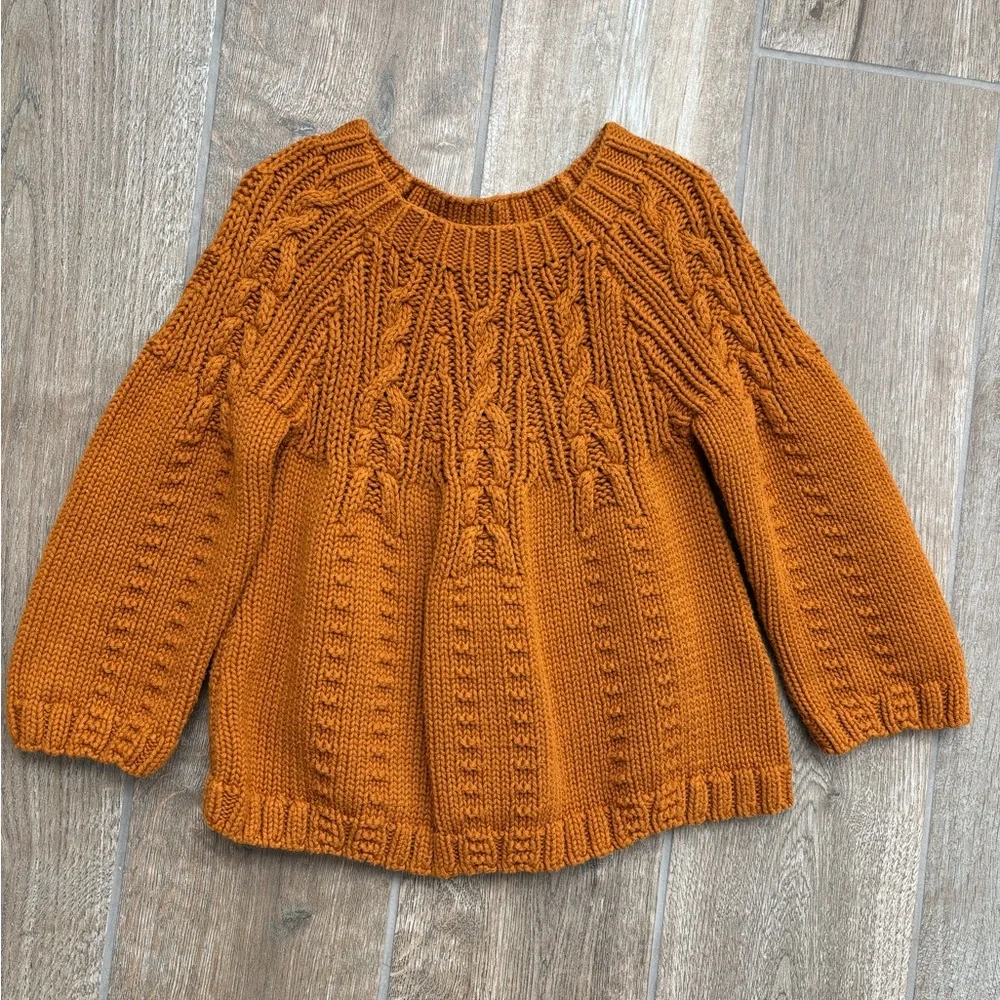 Garnet Hill Kids Goldenrod 100% Pima Cotton Sweater Sz S - Picture 1 of 9
